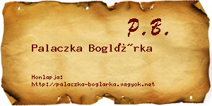 Palaczka Boglárka névjegykártya
